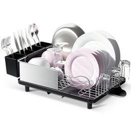 Loyalfire Over Sink Dish Drying Rack, 3 Tier Adjustable Length  (20.87'~37.6') Full Stainless Steel Large Storage Kitchen, Expandable Shelf  Rack with