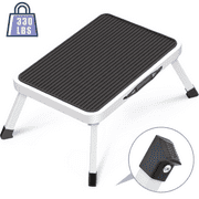 Kingrack Folding Step Stool for Adults, Non-Slip One Step Ladder, Collapsible Stool, Lightweight Foot Stool Up to 330 lbs