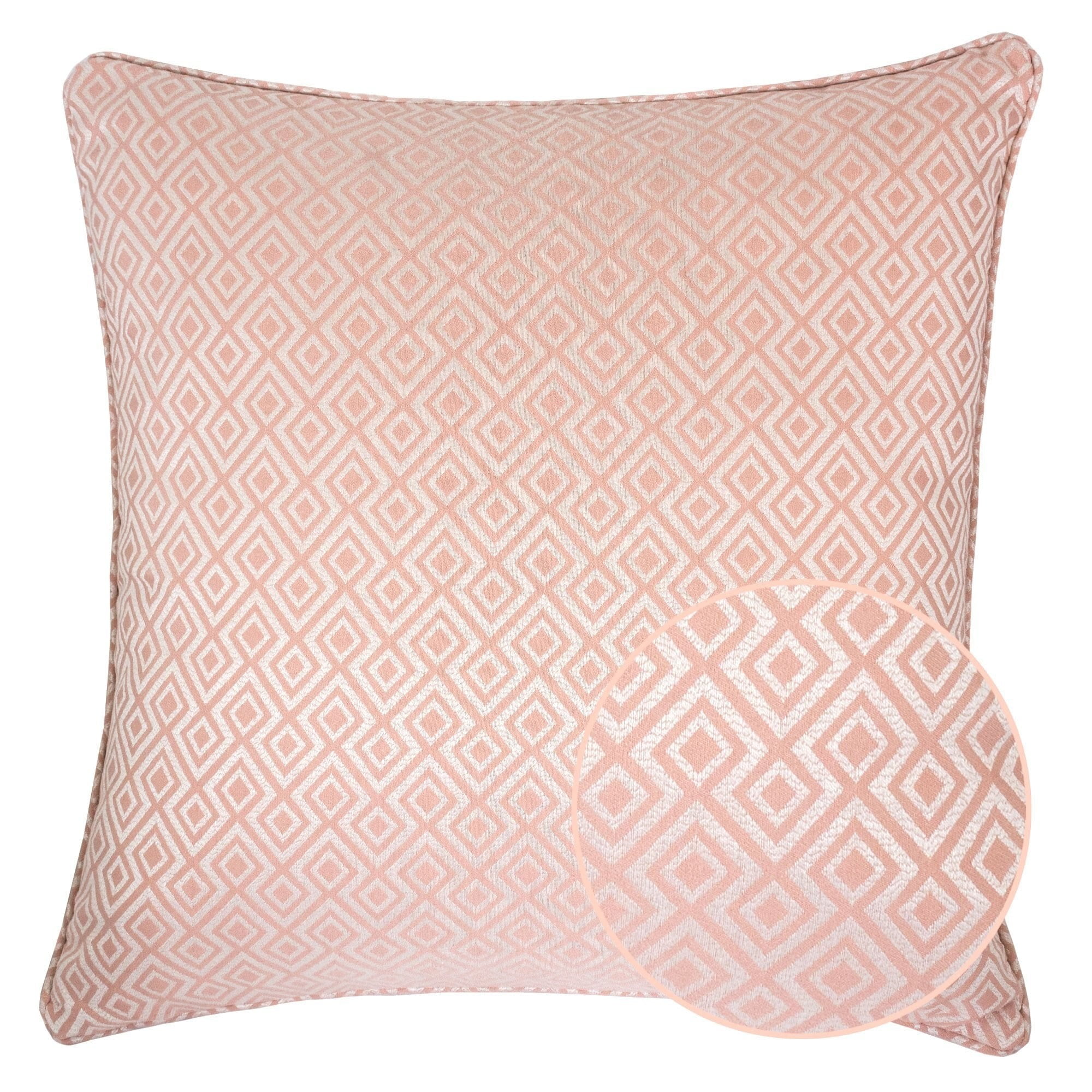 Kingray Furniture Jacquard Plaid Throw Pillow, Pink Diamond Decorative