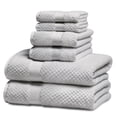thumbnail image 1 of Kingrest Bath Towel Sets of 6 Pieces, 2 Bath Towels 2 Hand Towels 2 Washcloths, 100% Cotton Highly Absorbent Towels for Bathroom, Gym, Hotel, 1 of 9