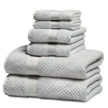 Kingrest Bath Towel Sets of 6 Pieces, 2 Bath Towels 2 Hand Towels 2 Washcloths, 100% Cotton Highly Absorbent Towels for Bathroom, Gym, Hotel