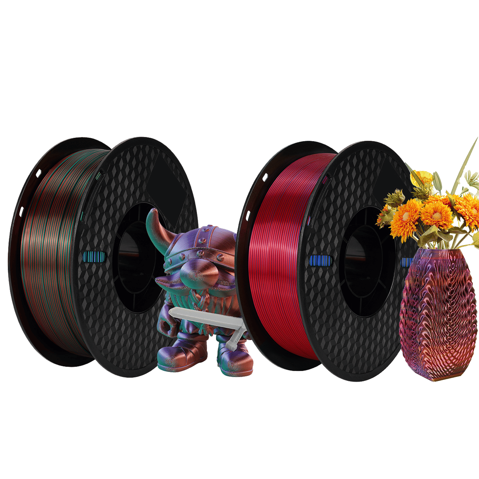 Kingroon PLA Filament Tricolor 1.75mm 2.2lb(1KG)/Spool 3D Printing ...