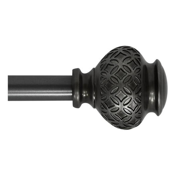 Kings Adjustable Single Curtain Rod 28" to 48"-Venetian Silver