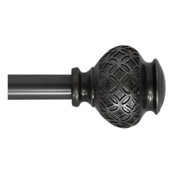 Kings Adjustable Single Curtain Rod 48" to 84"-Venetian Silver