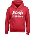 thumbnail image 1 of Kings Are Born In February Red Sweatshirt Hoodie Birthday Large, 1 of 2