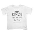 thumbnail image 1 of Kings Are Born In June Funny Toddler T-Shirts for Boys Girls (White, Youth L), 1 of 5