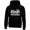thumbnail image 1 of Kings Are Born In November Crown Printed Hoodie Best Birthday Gift Color Black Small, 1 of 2