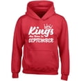 thumbnail image 1 of Kings Are Born In September Crown Printed Hoodie Best Birthday Gift Color Red X-Large, 1 of 2