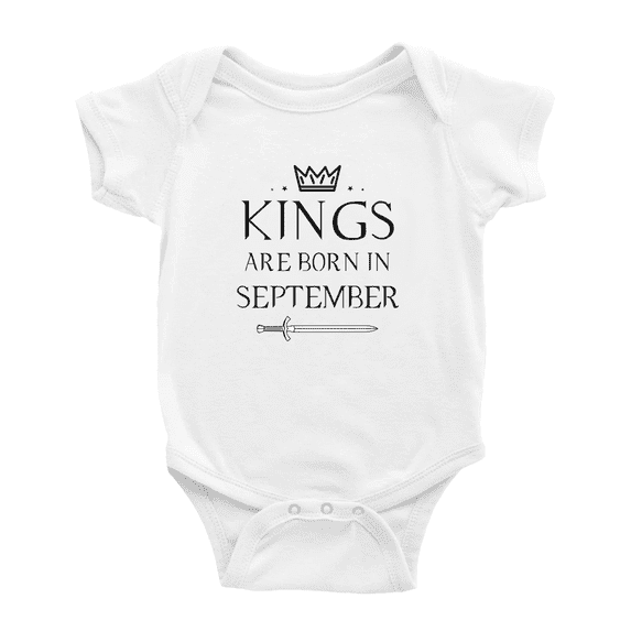 Kings Are Born In September Funny Baby Clothes Bodysuit Boy Girl Unisex