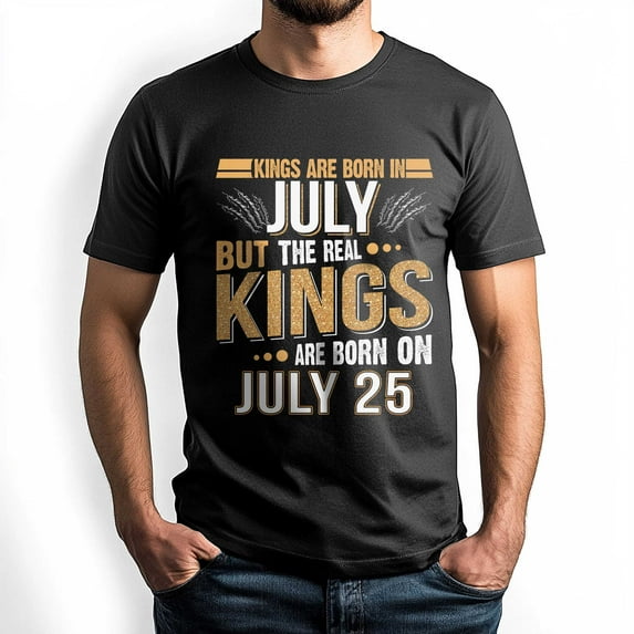Kings Are Born on July 25 T-Shirt, Vintage Birthday Shirt for Men, Perfect Gift for July Birthday