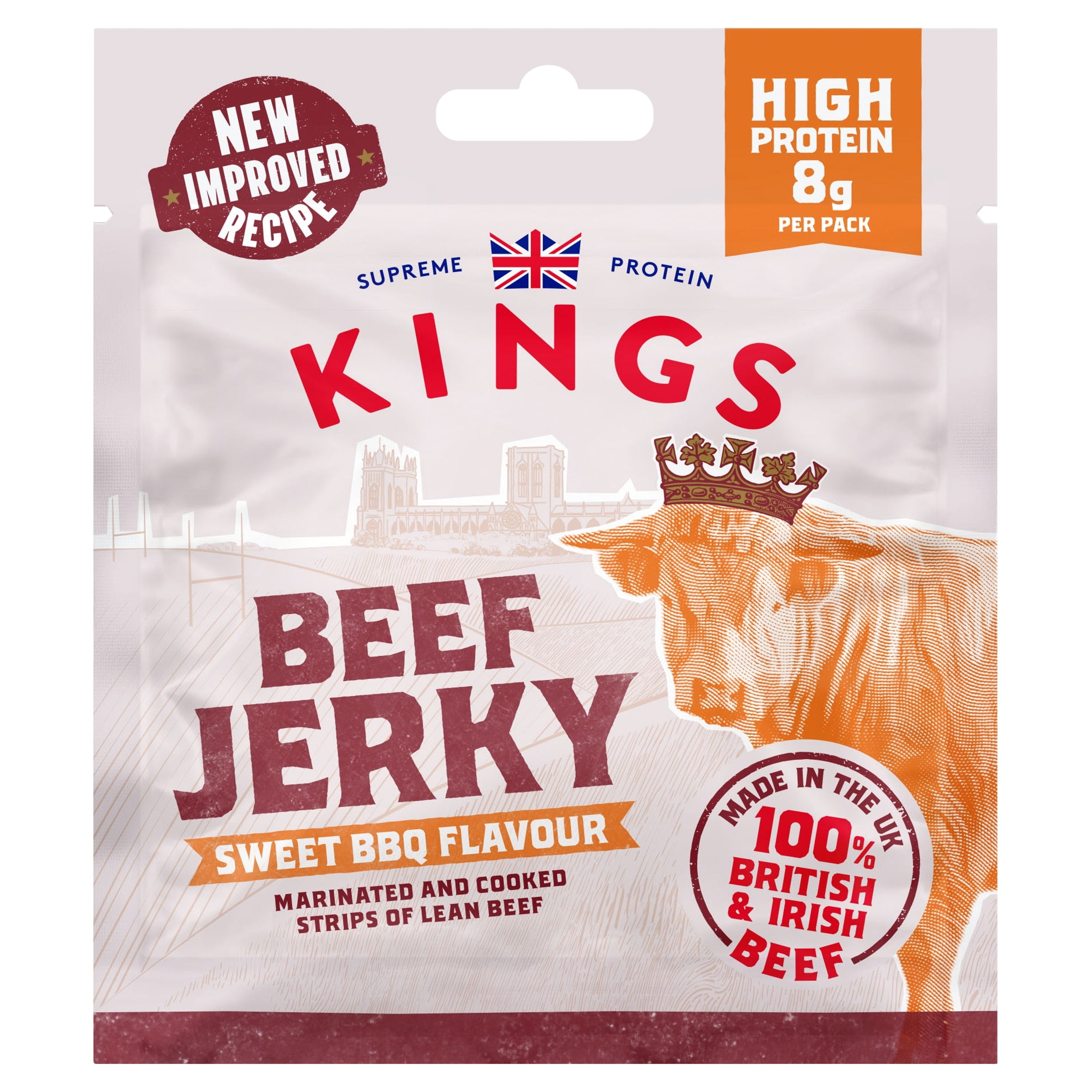 Kings BBQ Flavour Beef Jerky Snack Pack 20g, Imported from Britain