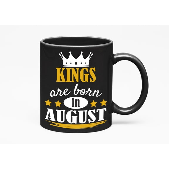 Kings Born in August, Black 11oz Ceramic Mug