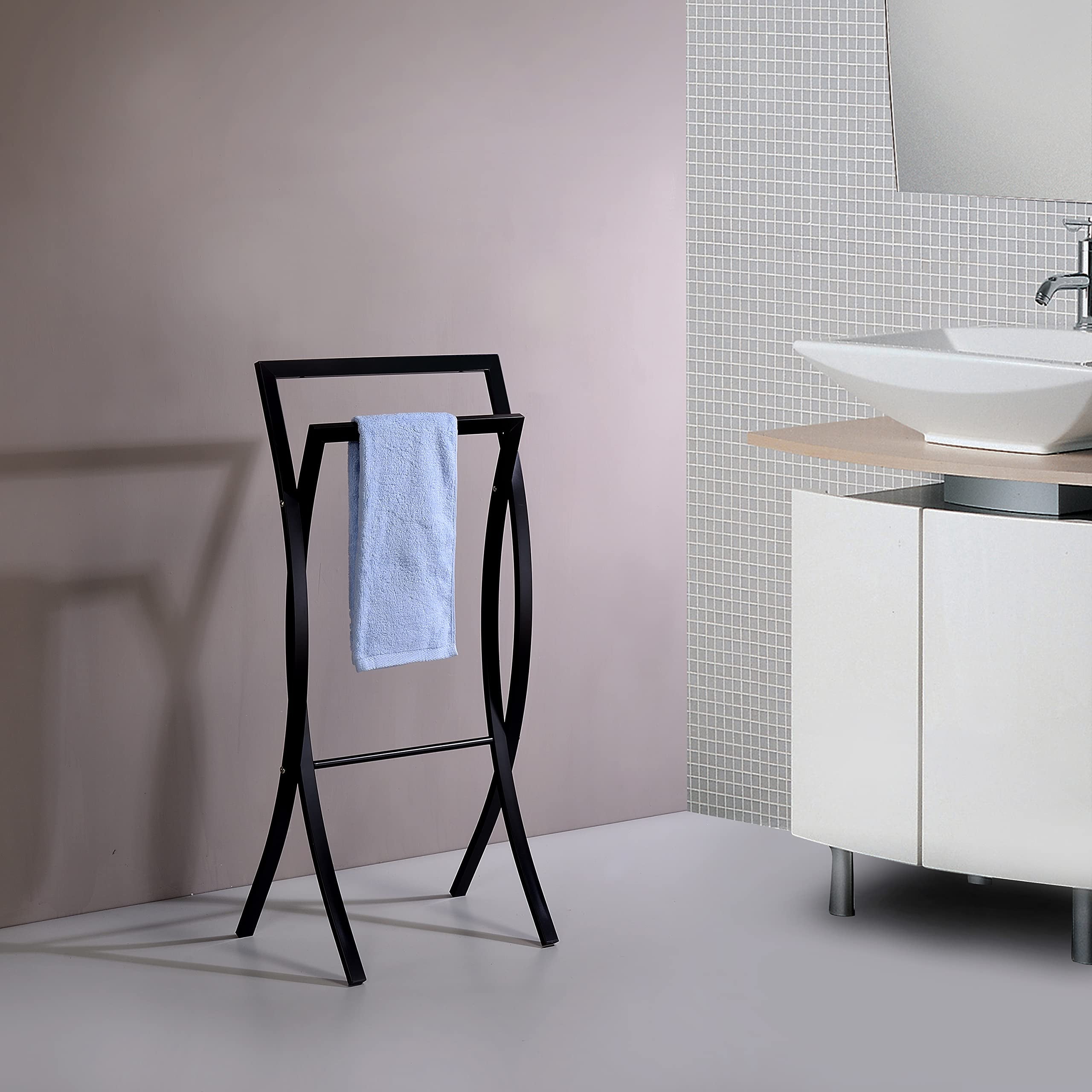 DW Straight 1 Chrome | Freestanding Towel Rack in Polished Chrome | Modo Bath