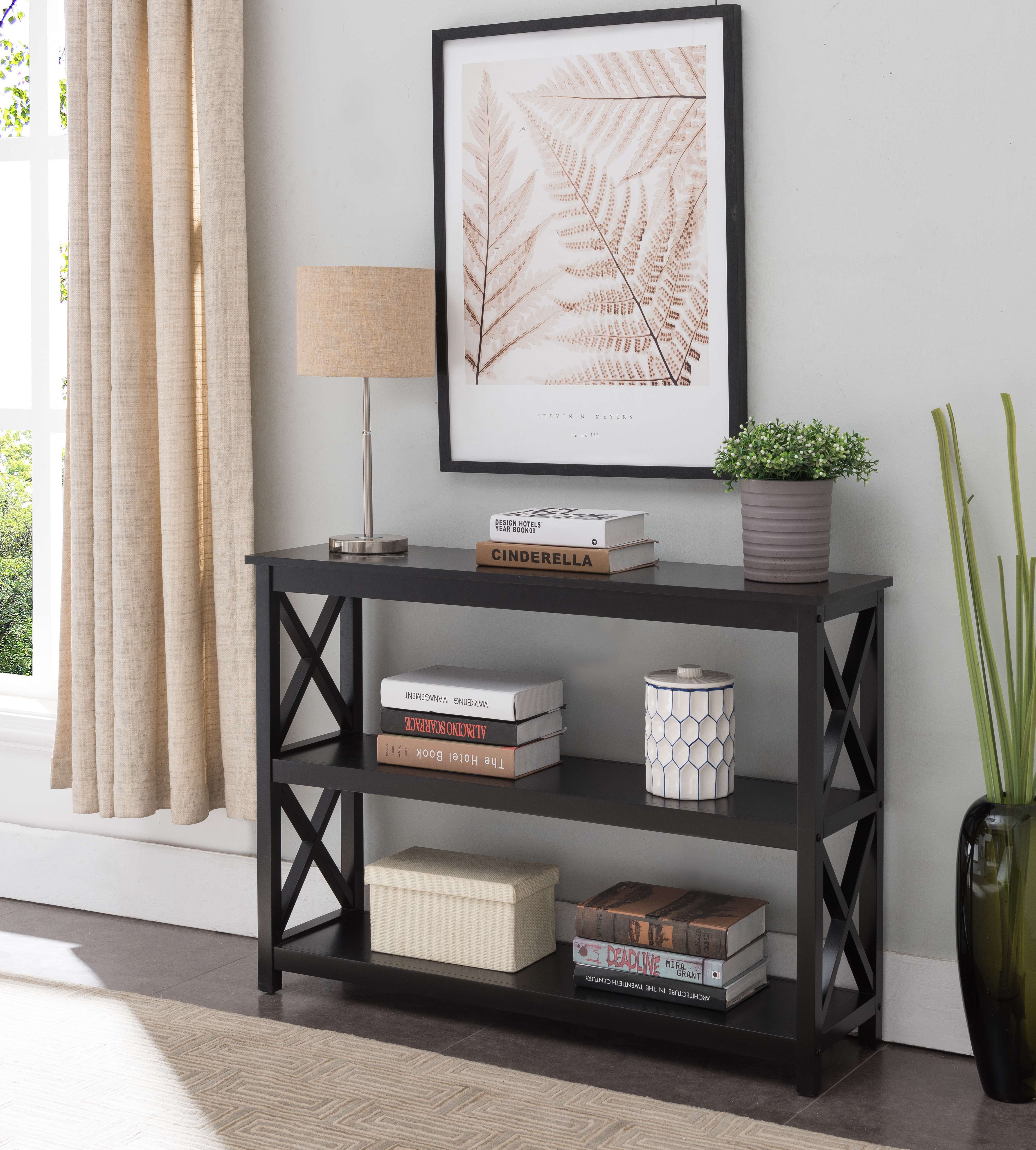 Kings Brand Furniture 3Tier XDesign Wood Console Table for Living
