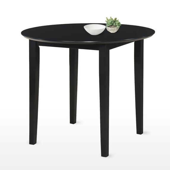 Kings Brand Furniture - 36 inch Round Modern Dining Table for Kitchen, Living Room, Office, Conference, 2-4 People, Black