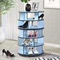 thumbnail image 1 of Kings Brand Furniture - 5-Tier Rotating Shoe Rack, 360° Revolving Lazy Susan Spinning Shoe Rack Tower Storage Organizer for Closet Entryway Bedroom Hallway, Blue, 1 of 6
