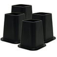 thumbnail image 1 of Kings Brand Furniture 6-Inch Black Bed Risers, Set of 4 Heavy-Duty Supports for Bed, Desk, Sofa, 1 of 7