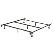Kings Brand Furniture 7-Leg Adjustable Metal Bed Frame with Center Support Rug Rollers and Locking Wheels for Queen/Full/Full XL/Twin/Twin XL Beds