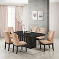 thumbnail image 1 of Kings Brand Furniture - 7-Piece Wood Dining Room Set, Table & 6 Chairs, Light Brown, 1 of 5
