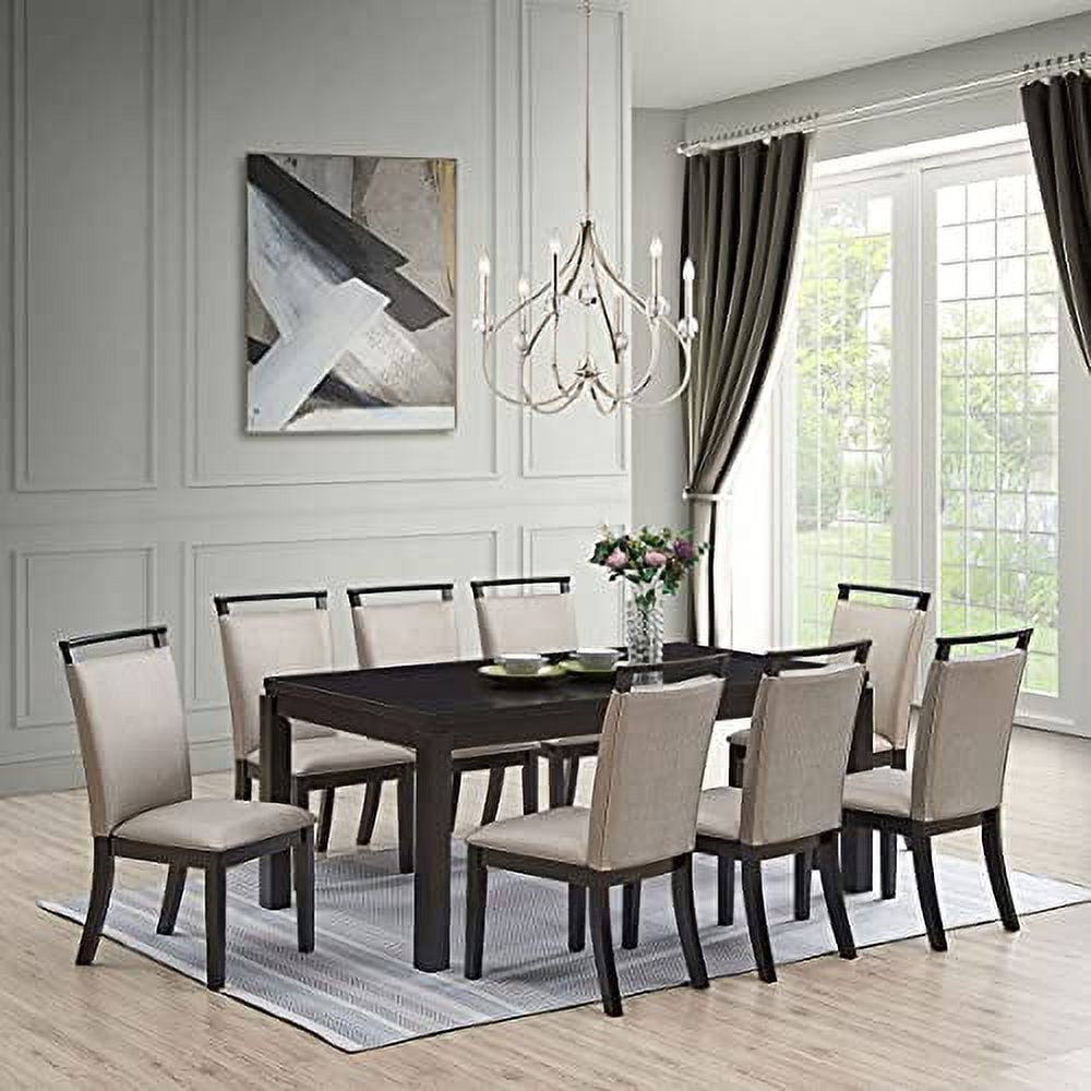 Kings Brand Furniture Austin 9 Piece Wood Dining Room Set Table 8 Chairs Gray Cappuccino