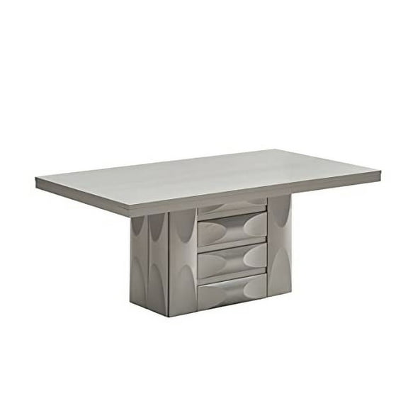 Kings Brand Furniture Avilla 71" Rectangular Pedestal Wood Dining Room Table, Champagne