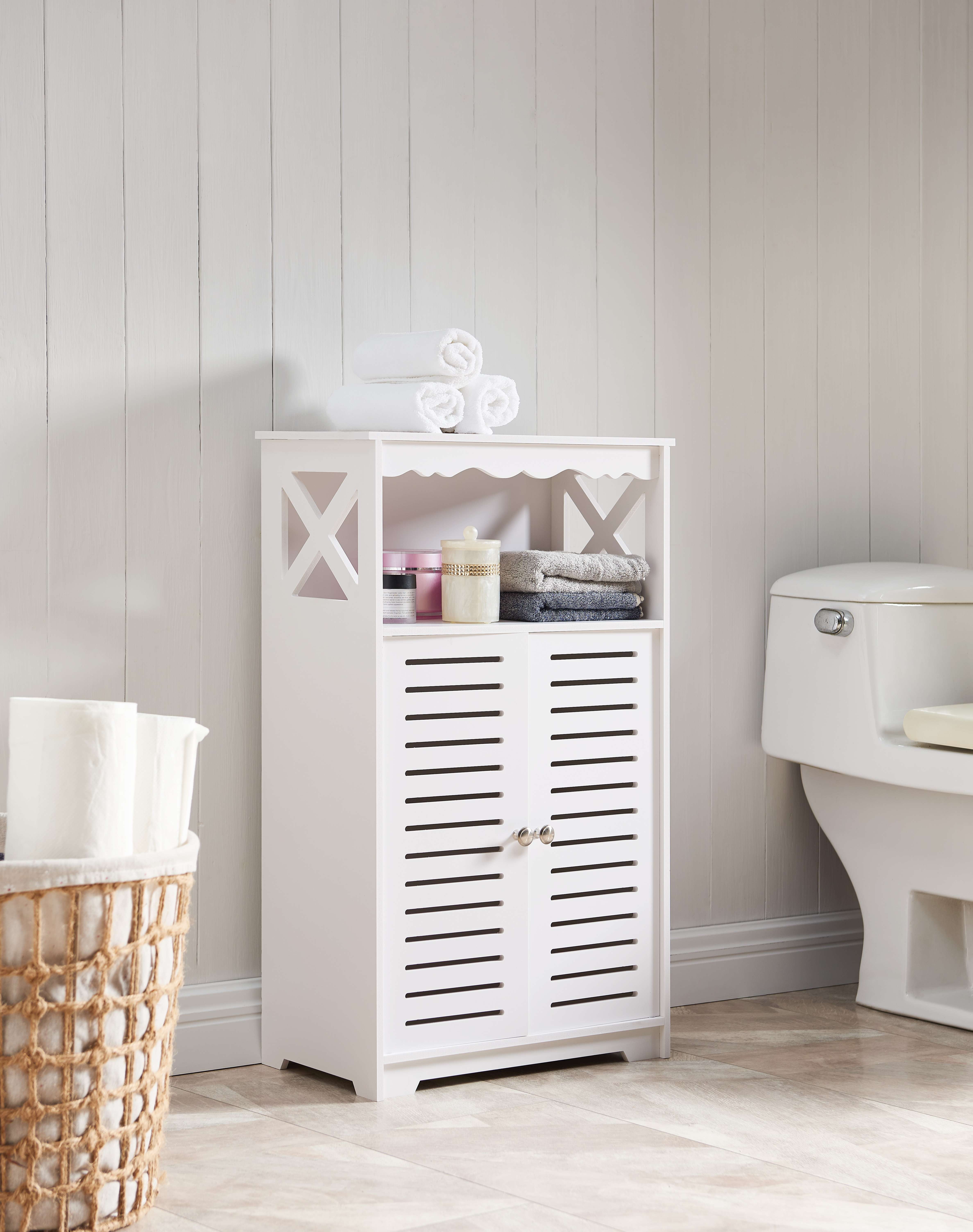 White plastic bathroom cabinet discount