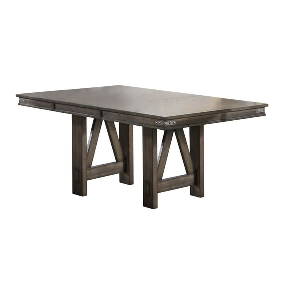 Kings Brand Furniture Brown Wood Rectangular Dining Room Table with Butterfly Extension Leaf
