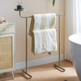 thumbnail image 1 of Kings Brand Furniture Chase Valet Towel Rack - Freestanding Double Towel Bar Stand for Laundry Room & Bathroom (White), 1 of 4