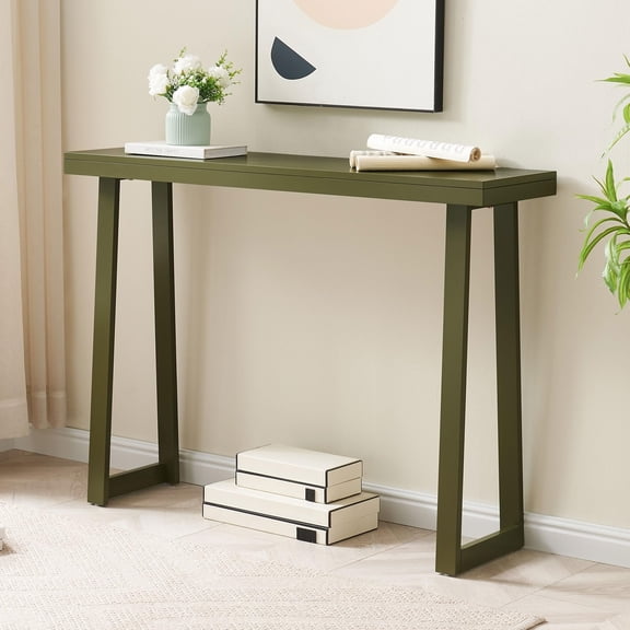 Kings Brand Furniture Claude Narrow Console Table Perfect for Sofa Table, Entryway Table for Hallway (Avocado)