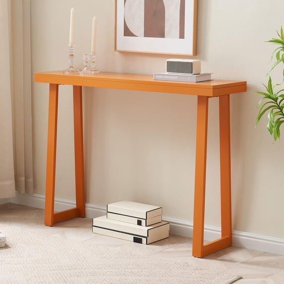 Kings Brand Furniture Claude Narrow Console Table Perfect for Sofa Table, Entryway Table for Hallway (Honey Ginger)
