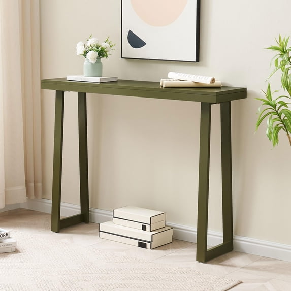 Kings Brand Furniture Claude 36-Inch Console Entryway Table, Narrow Sofa Table for Behind Couch, Hallway, Bedroom, Living Room, Foyer, Avocado