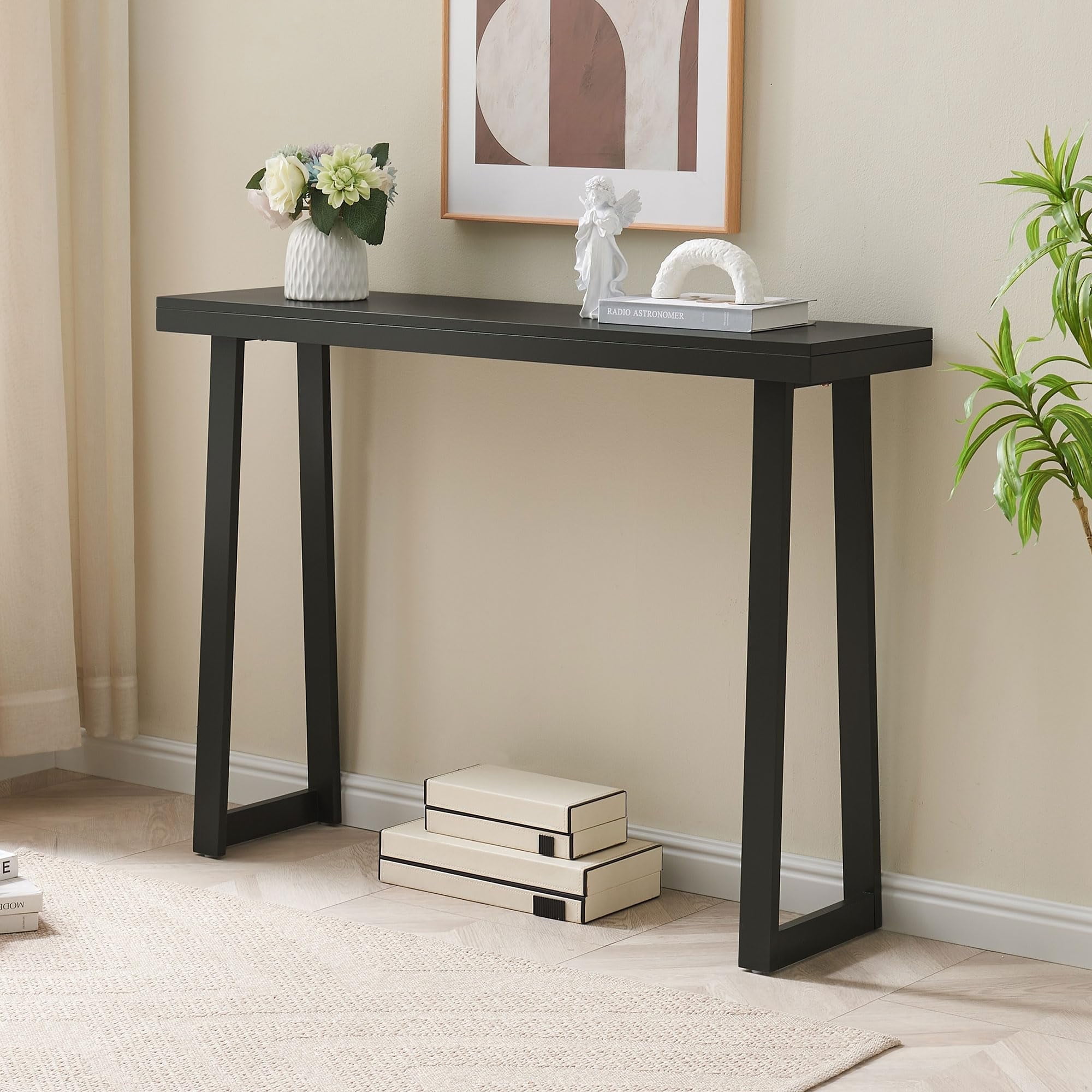 Kings Brand Furniture Claude 36-Inch Console Entryway Table, Narrow Sofa Table for Behind Couch, Hallway, Bedroom, Living Room, Foyer, Caviar