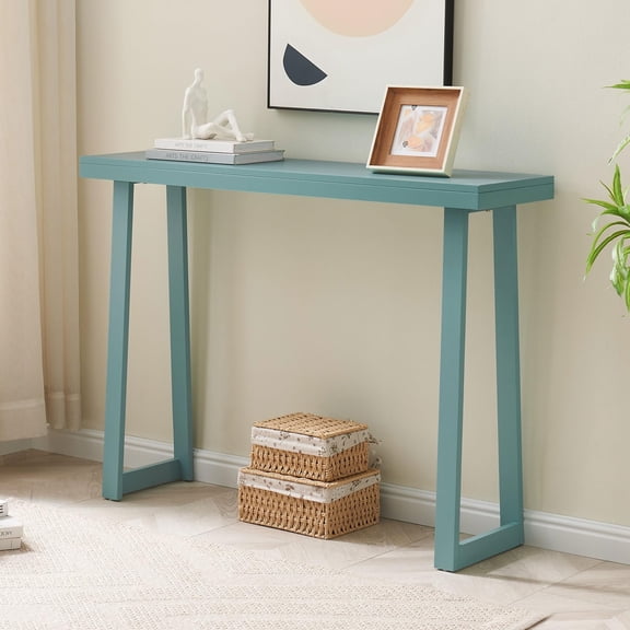 Kings Brand Furniture Claude Narrow Console Table Perfect for Sofa Table, Entryway Table for Hallway (Teal)