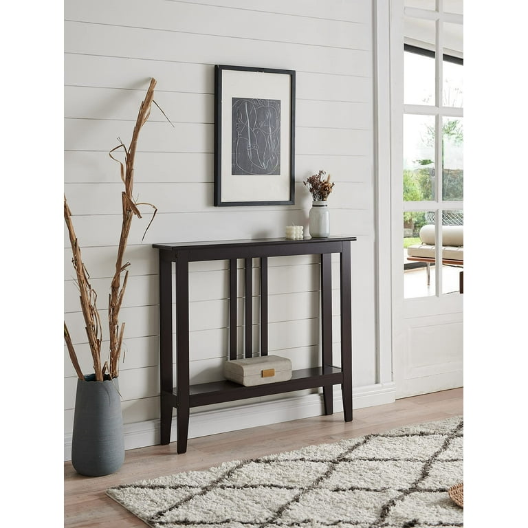 Kings Brand Furniture Console Table with Lower Shelf for Entryway Hallway Living Room Espresso