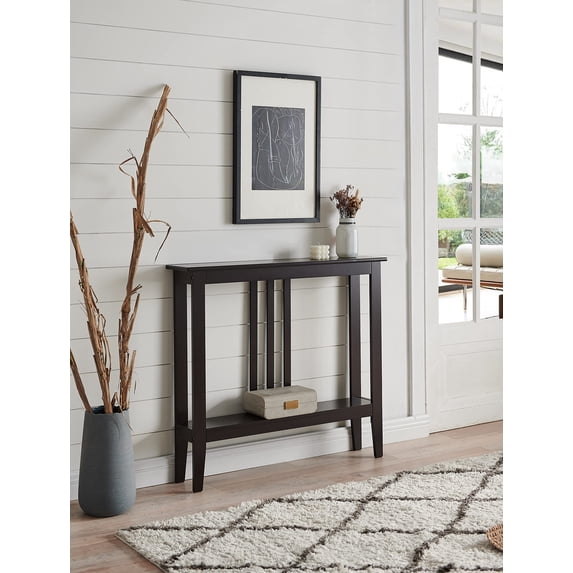 Kings Brand Furniture Console Table with Lower Shelf for Entryway, Hallway, Living Room (Espresso)