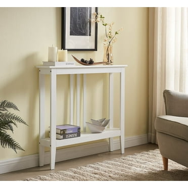 Kings Brand Furniture White Console Table – Entryway, Hallway & Living Room Storage with Lower Shelf