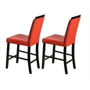 Kings Brand Furniture Counter Parsons Dining Chairs (Set of 2), Red, 24"