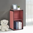 thumbnail image 1 of Kings Brand Furniture Dothan 2-Tier Cube Open Bookcase - Space Saving Storage Shelf Organizer Bookshelf, Red, 1 of 5
