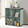 thumbnail image 1 of Kings Brand Furniture Dothan Wood 4-Cubed Open Bookcase - Storage Shelf Organizer Bookshelf, Sage Green, 1 of 5