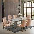 Kings Brand Furniture - Elmer 7 Piece Glass Top Dining Set, Table & 6 ...