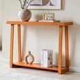 thumbnail image 1 of Kings Brand Furniture Emma Wood Console Sofa Table with Storage Shelf for Entryway, Hallway, Behind The Couch, Living Room, Foyer, Bedroom (Honey Ginger, 44 inches), 1 of 5