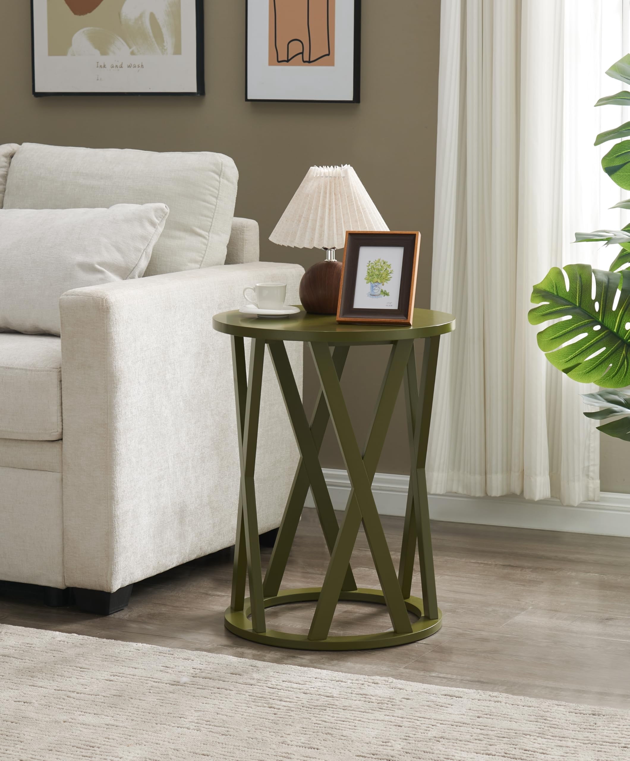 Kings Brand Furniture Emma Round Side End Table - Modern Accent Table ...