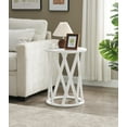 thumbnail image 1 of Kings Brand Furniture Emma Round Side End Table - Modern Accent Table for Living Room, Bedroom, Office (White), 1 of 4