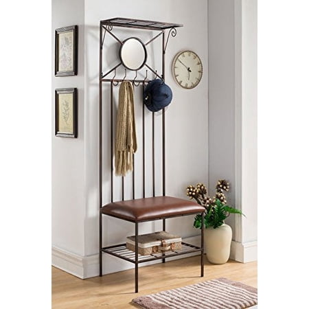 Kings Brand Furniture Entryway Hallway Storage Bench with & Coat Rack
