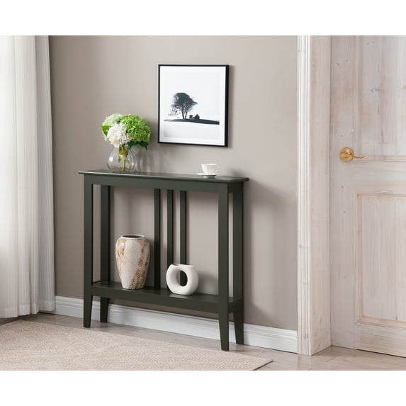 Kings Brand Furniture - Entryway Table - Narrow Console Table - Console Table with Storage - Hallway Decor - Wood Console Tables for Entryway - Narrow Console Sofa Side Table, Foyer - Caviar