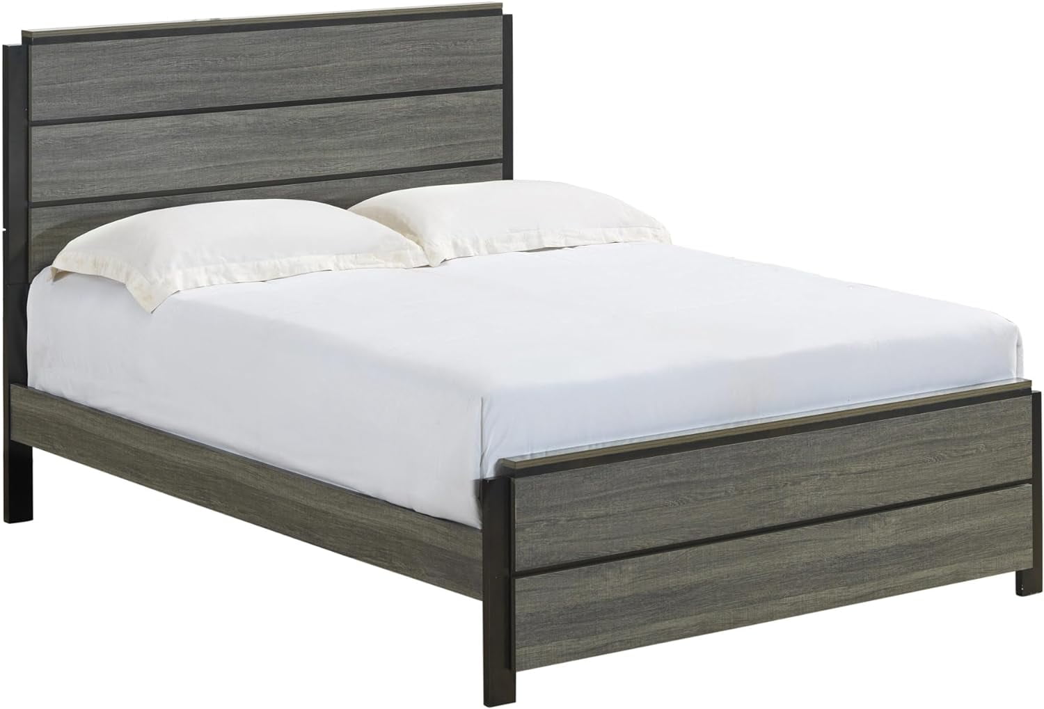 Kings Brand Furniture Exeter Gray Wooden Bed (Queen Size)