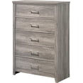 thumbnail image 1 of Kings Brand Furniture Harmony 5 Wood Drawer Chest Dresser for Bedroom - Tall & Modern Storage Organizer (Light Oak Gray), 1 of 7