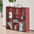 thumbnail image 1 of Kings Brand Furniture Haven 7-Shelf Bookcase - Storage Shelf Organizer with Vertical Compartments for Living Room, Bedroom or Home Office (Red), 1 of 5