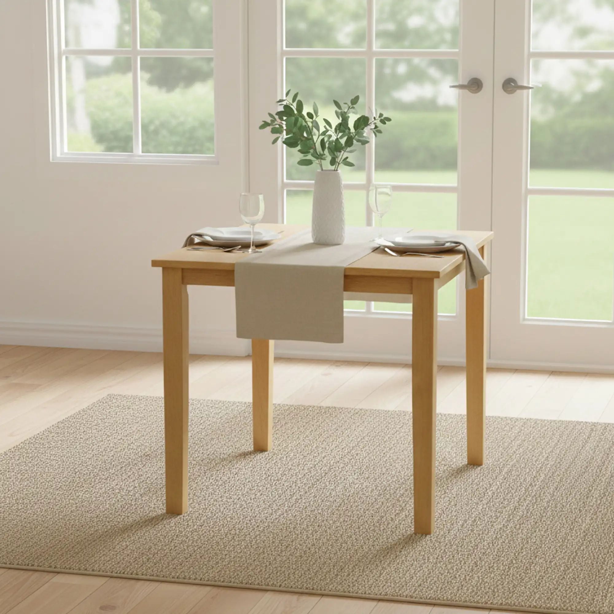 Kings Brand Furniture - Kurmer Square Solid Wood Dining Room Kitchen Table (Natural Oak)