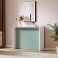 thumbnail image 1 of Kings Brand Furniture Lira Console Table – Wood Rectangular Entryway & Sofa Table with Sculpted Ripple-Front Design, Modern Narrow Accent Table for Living Room, Hallway, or Behind Sofa (Ice Blue), 1 of 3